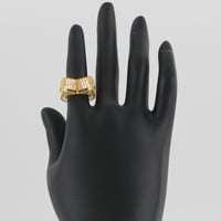 خاتم ذهب مربعات مقوسة عيار 21