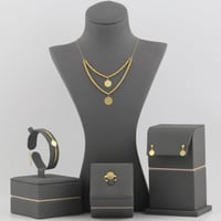 طقم ذهب مبروم مع تعليقه جنيه عربي سعودي - عيار 21