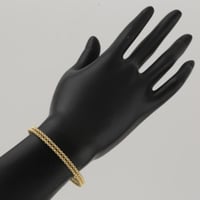 اسوارة ذهب واقف كرات الليزر صفين مع فواصل - عيار 1...