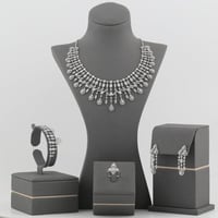 طقم ذهب ابيض ملكي عيار 18