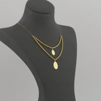 عقد ذهب مبروم دورين بيضاوي وردة سبيكة - عيار 21