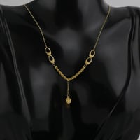 عقد ذهب حلقات مبروم مع تعليقات وردة - عيار 21