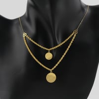 عقد ذهب دورين مبروم مع تعليقة جنيه دائري - عيار 21