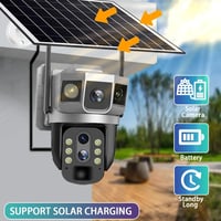 كاميرا بالطاقة الشمسية 3 عدسات 10X التكبير