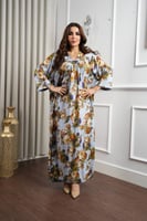 جلابية روز قطن خفيف صيفي طويل ( رقبة سبعة )