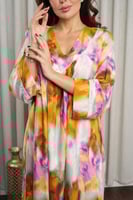 جلابية روز قطن خفيف صيفي طويل ( رقبة سبعة )