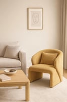 كرسي غرفة معيشة فاخر منحني بقطيفة ناعمة عصري - هوم...