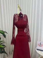 فستان العيد عنابي