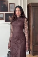 فستان سهره بني دانتيل