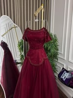 فستان سهره عنابي