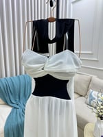 فستان سهره اسود ابيض