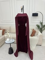 فستان سهره عنابي