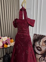 فستان سهره عنابي