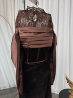 فستان سهره بني مخمل