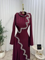 فستان سهره عنابي