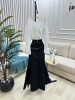 فستان سهره ابيض اسود