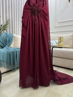 فستان سهره عنابي دانتيل