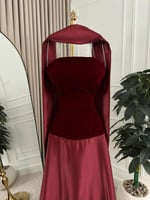 فستان سهره عنابي