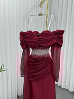 فستان سهره عنابي