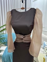 فستان سهره بني