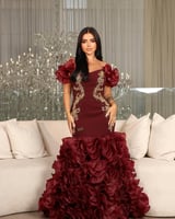 فستان سهره عنابي