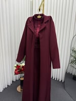 فستان سهره قطعتين عنابي