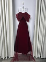 فستان سهره عنابي