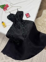 فستان سهره اسود مطرز