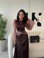 فستان سهره بني