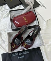 طقم سان لوران عنابي