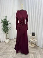 فستان سهره عنابي