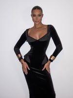 فستان سهره مخمل اسود