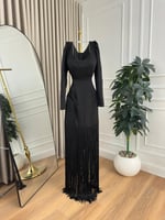 فستان سهره اسود هدب