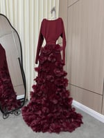 فستان سهره عنابي