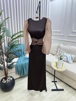 فستان سهره بني