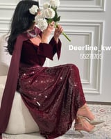 فستان سهره عنابي مخمل