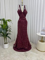 فستان سهره عنابي