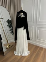 فستان سهره اسود ابيض