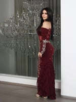 فستان سهره عنابي