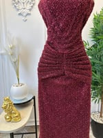 فستان سهره عنابي