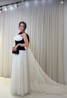 فستان سهره اسود ابيض