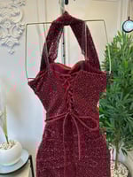 فستان سهره عنابي