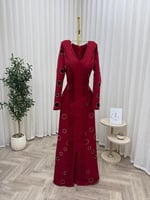 فستان سهره عنابي