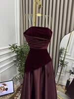 فستان سهره عنابي