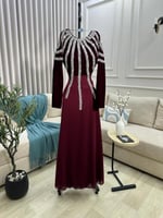 فستان سهره عنابي