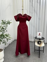 فستان سهره عنابي