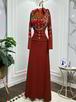 فستان سهره عنابي