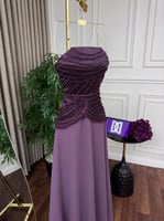 فستان سهره لونين عنابي موف