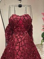 فستان سهره عنابي