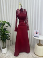 فستان العيد عنابي